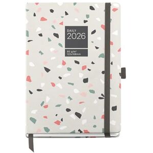 Miquelrius 2026 Day to a Page Diary, Easy to Carry (122 x 168 mm), Daily Planning, Hard Cardboard Cover, Spiral, Elastic Closure, Paper 80 g/m², ES-EN-PT, Terrazzo Miquelrius 2026 Day to a Page Diary, Easy to Carry (122 x 168 mm), Daily Planning, Hard Cardboard Cover, Spiral, Elastic Closure, Paper 80 g/m², ES-EN-PT, Terrazzo