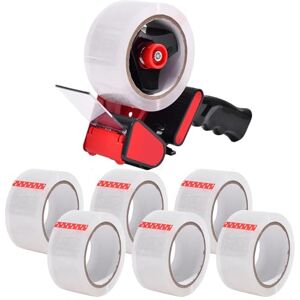 Zuvo Heavy-Duty Tape Dispenser with 6 Rolls of Clear Packaging Tape (48mm x 66m) – Ergonomic Tape Gun for Moving Boxes, Warehouse & General Packing Zuvo Heavy-Duty Tape Dispenser with 6 Rolls of Clear Packaging Tape (48mm x 66m) – Ergonomic Tape Gun for Moving Boxes, Warehouse & General Packing