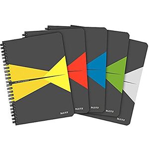 Leitz Esselte A5 Office Notepad, Laminated Card, Squared, 90 Sheets, Assorted Colours Leitz Esselte A5 Office Notepad, Laminated Card, Squared, 90 Sheets, Assorted Colours