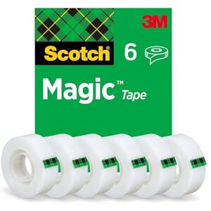 Scotch Magic Tape, 6 Rolls, 19 mm x 33 m General Purpose Sticky Tape for Document Repair, Labelling & Sealing Scotch Magic Tape, 6 Rolls, 19 mm x 33 m General Purpose Sticky Tape for Document Repair, Labelling & Sealing