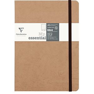 Clairefontaine 79343C Collection Age Bag Stitched Elastic Notebook MyEssential Tobacco A5 14,8x21cm 192 DOT Numbered Pages 90g Ivory Paper Leather Cover Clairefontaine 79343C Collection Age Bag Stitched Elastic Notebook MyEssential Tobacco A5 14,8x21cm 192 DOT Numbered Pages 90g Ivory Paper Leather Cover