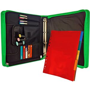 RAYLU PAPER A4 Document Holder with Rings and Zipper Closure, Notebook Organizer with Colour Dividers for Conferences, Travel and Studies (Green) RAYLU PAPER A4 Document Holder with Rings and Zipper Closure, Notebook Organizer with Colour Dividers for Conferences, Travel and Studies (Green)