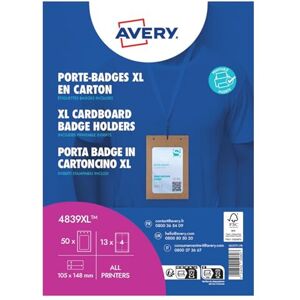Avery 50 A6 Cardboard Badge Holders with Printable Labels – FSC® Certified – Eco-Friendly Kraft Name Badges for Events, Conferences, Trade Shows Avery 50 A6 Cardboard Badge Holders with Printable Labels – FSC® Certified – Eco-Friendly Kraft Name Badges for Events, Conferences, Trade Shows
