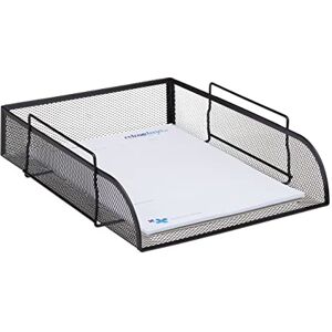 Relaxdays Stackable Paper Tray, Document Holder, Metal Desk Organiser, W x D 26 x 33.5 cm, Black Relaxdays Stackable Paper Tray, Document Holder, Metal Desk Organiser, W x D 26 x 33.5 cm, Black