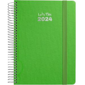 Grafoplás Spiral Agenda 2024 Green 15 x 21 cm Spanish Day Page Hard Cover Lined Fabric Elastic Closure Fancy Series Annual January to December 24 Perfect for Managing Your Time Grafoplás Spiral Agenda 2024 Green 15 x 21 cm Spanish Day Page Hard Cover Lined Fabric Elastic Closure Fancy Series Annual January to December 24 Perfect for Managing Your Time