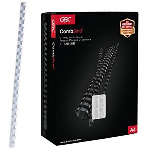 GBC CombBind Binding Combs, 45 mm, 390 Sheet Capacity, A4, 21 Ring, White, Pack of 50, 4028206 GBC CombBind Binding Combs, 45 mm, 390 Sheet Capacity, A4, 21 Ring, White, Pack of 50, 4028206