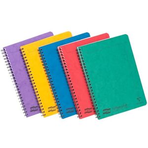 Clairefontaine 4850Z Set of 10 Notemakers Europa Spiral Notebooks A5 14.8x21 cm 120 Detachable Ruled Pages 90 g White Paper Glossy Card Covers Random Colours Clairefontaine 4850Z Set of 10 Notemakers Europa Spiral Notebooks A5 14.8x21 cm 120 Detachable Ruled Pages 90 g White Paper Glossy Card Covers Random Colours