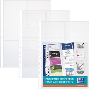 Oxford Elba Business Card Pockets Multipunched A4 PVC Card Size 55x95mm Pack 10 Ref 100206988 Oxford Elba Business Card Pockets Multipunched A4 PVC Card Size 55x95mm Pack 10 Ref 100206988