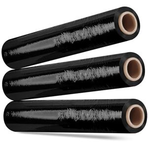 G4GADGET 3 Rolls Black Pallet Wrap (400mm x 150m) Heavy Duty Stretch Film Puncture & Tear Resistant Waterproof Shrink Wrap for Storage, Moving & Packaging G4GADGET 3 Rolls Black Pallet Wrap (400mm x 150m) Heavy Duty Stretch Film Puncture & Tear Resistant Waterproof Shrink Wrap for Storage, Moving & Packaging
