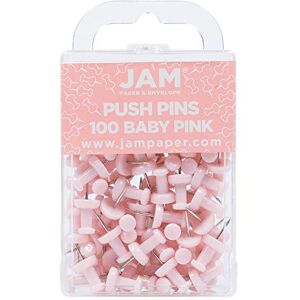 JAM Paper Colourful Push Pins Baby Pink Pushpins 100/Pack JAM Paper Colourful Push Pins Baby Pink Pushpins 100/Pack