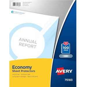 Avery Economy Clear Sheet Protectors, Acid Free, Bag of 100 (75183) Avery Economy Clear Sheet Protectors, Acid Free, Bag of 100 (75183)