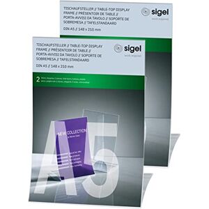 Sigel TA160 Inclined Table Top Display Stands, Foldable, Durable, 21 x 30 x 11 cm, Transparent, 2-Piece Sigel TA160 Inclined Table Top Display Stands, Foldable, Durable, 21 x 30 x 11 cm, Transparent, 2-Piece