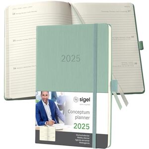 Sigel C2572 Conceptum Weekly Planner 2025, Approx. A5, Green, hardcover, 2 Pages = 1 Week, 192 Pages Sigel C2572 Conceptum Weekly Planner 2025, Approx. A5, Green, hardcover, 2 Pages = 1 Week, 192 Pages