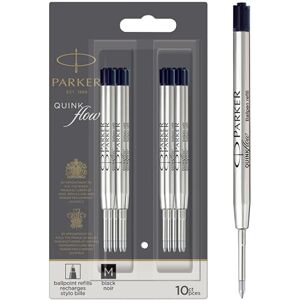 PARKER Ballpoint Pen Refills Medium Point Black QUINKflow Ink 10 Count PARKER Ballpoint Pen Refills Medium Point Black QUINKflow Ink 10 Count