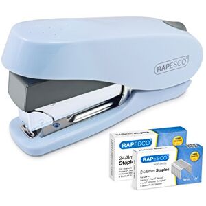 Rapesco 1469 Luna Less Effort Stapler with 2000 Staples, 50 Sheet Capacity, Powder Blue Rapesco 1469 Luna Less Effort Stapler with 2000 Staples, 50 Sheet Capacity, Powder Blue