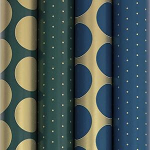 Clairefontaine 202053AMZC A Box of 10 Rolls of Gift Wrapping Paper Excellia 80g Paper Dimensions: 5x0.70m Pattern: Dots, Blue, Green, Gold Gift Wrapped Clairefontaine 202053AMZC A Box of 10 Rolls of Gift Wrapping Paper Excellia 80g Paper Dimensions: 5x0.70m Pattern: Dots, Blue, Green, Gold Gift Wrapped