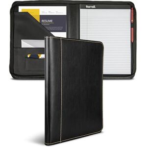 Samsill Contrast Stitch Leather Zippered Portfolio Folder/Business Portfolio for Men and Women, Resume/Document Organizer with Writing Pad, Black (71720) Samsill Contrast Stitch Leather Zippered Portfolio Folder/Business Portfolio for Men and Women, Resume/Document Organizer with Writing Pad, Black (71720)