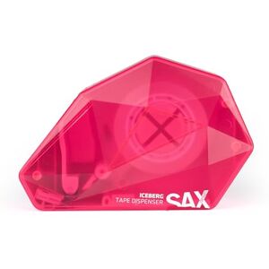 SAX Iceberg One Hand Tape Dispenser Pink with 1 x Tape, One Hand Operated for Length Checking When Sticking SAX Iceberg One Hand Tape Dispenser Pink with 1 x Tape, One Hand Operated for Length Checking When Sticking