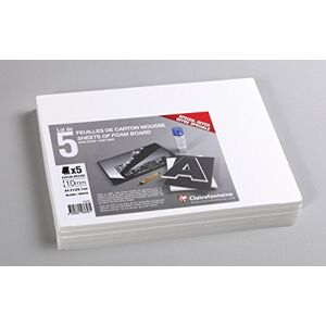 Clairefontaine Ref 193658C Foam Board (Pack of 5 Sheets) A4 (297 x 210mm) in Size, 10mm Thick, Light & Stiff Suitable for Decoration, Framing & Model-Making Clairefontaine Ref 193658C Foam Board (Pack of 5 Sheets) A4 (297 x 210mm) in Size, 10mm Thick, Light & Stiff Suitable for Decoration, Framing & Model-Making