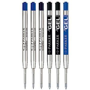 PARKER Jotter London Ballpoint and Gel Pen Refill Discovery Pack: 3 Quinkflow Refills for Ballpoint Pens & 3 Quink Gel Refills PARKER Jotter London Ballpoint and Gel Pen Refill Discovery Pack: 3 Quinkflow Refills for Ballpoint Pens & 3 Quink Gel Refills