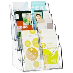 VEVOR Acrylic Brochure Holder 8.5 x 11 inch, 4-Tier Clear Acrylic Literature Display Stand, Plastic Literature Organizer Flyer Stand & Removable Divider for Office Exhibition, Countertop or Wall Mount VEVOR Acrylic Brochure Holder 8.5 x 11 inch, 4-Tier Clear Acrylic Literature Display Stand, Plastic Literature Organizer Flyer Stand & Removable Divider for Office Exhibition, Countertop or Wall Mount