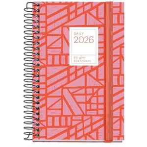 Miquelrius 2026 Day to a Page Diary, Small and Portable (80 x 120 mm), Daily Planning, Hard Cardboard Cover, Spiral, Elastic Closure, Paper 80 g/m², ES-EN-PT, Baden Miquelrius 2026 Day to a Page Diary, Small and Portable (80 x 120 mm), Daily Planning, Hard Cardboard Cover, Spiral, Elastic Closure, Paper 80 g/m², ES-EN-PT, Baden