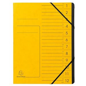 Exacompta Ref 541209E Box of 10 File folders with stapled Spine with Elastic Bands Glossy Card Printed Cover and Black Recycled Card Interior 12 compartments 24.5X 32cm A4 Yellow Exacompta Ref 541209E Box of 10 File folders with stapled Spine with Elastic Bands Glossy Card Printed Cover and Black Recycled Card Interior 12 compartments 24.5X 32cm A4 Yellow
