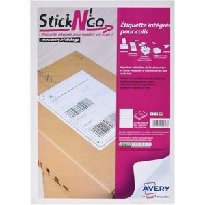 Avery Stick'ngo 113 x 164 mm Set of 100 Shipping Labels White Avery Stick'ngo 113 x 164 mm Set of 100 Shipping Labels White