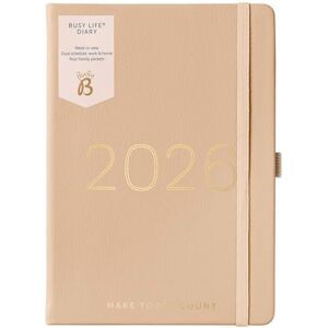 Busy B A5 2026 Diary Busy Life Weekly Planner Journal – Life Diary for Students, Teachers, Work & More with Dual Schedules, Year Calendar, Pen Loop, Pockets & Elastic Closure Band Faux Caramel Busy B A5 2026 Diary Busy Life Weekly Planner Journal – Life Diary for Students, Teachers, Work & More with Dual Schedules, Year Calendar, Pen Loop, Pockets & Elastic Closure Band Faux Caramel
