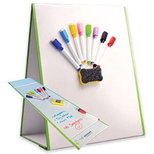 Magic Whiteboard Easel for Kids A3 Foldable Kids Easel Double Sided with 8 Coloured Dry Erase Pens & Eraser Easy Clean, Portable, & Magnetic Drawing Board for Arts, School, & Home Magic Whiteboard Easel for Kids A3 Foldable Kids Easel Double Sided with 8 Coloured Dry Erase Pens & Eraser Easy Clean, Portable, & Magnetic Drawing Board for Arts, School, & Home