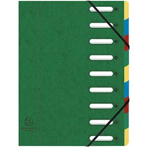 Exacompta Ref 55093E Multipart File with Expanding Spine 245 x 320mm in Size, Suitable for A4 Documents, 425gsm Premium Pressboard, 9 Sections Green Exacompta Ref 55093E Multipart File with Expanding Spine 245 x 320mm in Size, Suitable for A4 Documents, 425gsm Premium Pressboard, 9 Sections Green