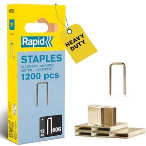 Rapid High-Performance Staples for Dense Materials, Narrow Crown No. 606, Leg Length 12mm, Staple Gun Staples, Resin-Coated Galvanised Steel, 1200 Pieces, Narrow Blister (40109527) Rapid High-Performance Staples for Dense Materials, Narrow Crown No. 606, Leg Length 12mm, Staple Gun Staples, Resin-Coated Galvanised Steel, 1200 Pieces, Narrow Blister (40109527)