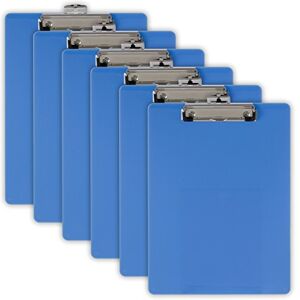 Officemate Plastic Clipboard, Letter Size, Arctic Blue, Pack of 6 (83088) Officemate Plastic Clipboard, Letter Size, Arctic Blue, Pack of 6 (83088)