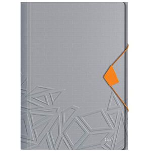 Leitz 3-Flap Folder, Holds up to 150 A4 Sheets, Elastic Closure, Flexible Plastic, Grey, Urban Chic Range, 46490088 Leitz 3-Flap Folder, Holds up to 150 A4 Sheets, Elastic Closure, Flexible Plastic, Grey, Urban Chic Range, 46490088