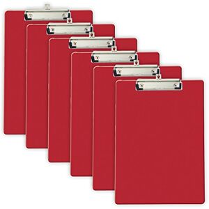 Officemate Recycled Plastic Clipboard, Letter Size, Red, Pack of 6 (83083) Officemate Recycled Plastic Clipboard, Letter Size, Red, Pack of 6 (83083)
