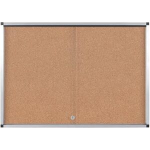 Bi-Office Exhibit Extra Pinnable Display Case, 12xA4, Cork Surface, Glass Door, Aluminium Frame Bi-Office Exhibit Extra Pinnable Display Case, 12xA4, Cork Surface, Glass Door, Aluminium Frame