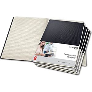 Sigel CO800 Pack of 5 Notepads, approx. A4 (21 x 29.7 cm), squaRed, hardcover, Black Conceptum Sigel CO800 Pack of 5 Notepads, approx. A4 (21 x 29.7 cm), squaRed, hardcover, Black Conceptum