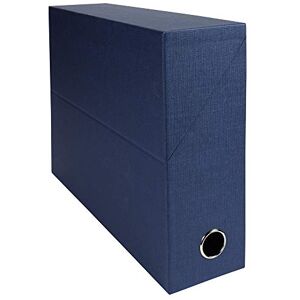 Exacompta Ref 89527E Canvas Transfer Box 250 x 330mm in Size, Suitable for Storing A4 Documents, 90mm Spine, Metal Finger Hole, Spine Label Dark Blue Exacompta Ref 89527E Canvas Transfer Box 250 x 330mm in Size, Suitable for Storing A4 Documents, 90mm Spine, Metal Finger Hole, Spine Label Dark Blue
