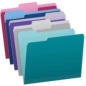 Tops Pendaflex Two Tone Color File Folders, Letter Size, Assorted Colors (Teal, Violet, Gray, Navy and Burgundy), 1/3-Cut Tabs, 5 Color, 100/Box, (02315) Tops Pendaflex Two Tone Color File Folders, Letter Size, Assorted Colors (Teal, Violet, Gray, Navy and Burgundy), 1/3-Cut Tabs, 5 Color, 100/Box, (02315)