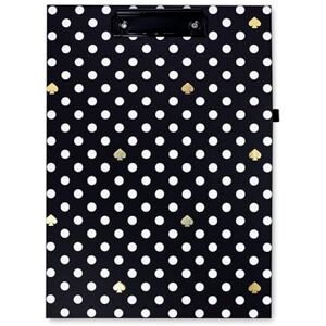 Kate Spade New York A4 Clipboard Folio with Low Profile Clip, Black Professional Padfolio Includes Lined Notepad, Pen Loop, and Pocket, Polka Dots Kate Spade New York A4 Clipboard Folio with Low Profile Clip, Black Professional Padfolio Includes Lined Notepad, Pen Loop, and Pocket, Polka Dots