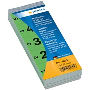 HERMA 28 x 56 mm Self Adhesive Number Blocks Green (Pack of 500) HERMA 28 x 56 mm Self Adhesive Number Blocks Green (Pack of 500)