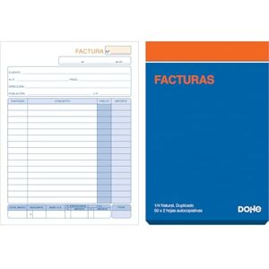 DOHE Invoice Books (10 pcs.) 50 Duplicated Sheets (50 Sheets with 1 Copy), A5 Size 14 x 21 cm, Micro-Perforated Pages, with VAT and Surcharge Equivalence, Spanish Language, Office Supplies DOHE Invoice Books (10 pcs.) 50 Duplicated Sheets (50 Sheets with 1 Copy), A5 Size 14 x 21 cm, Micro-Perforated Pages, with VAT and Surcharge Equivalence, Spanish Language, Office Supplies