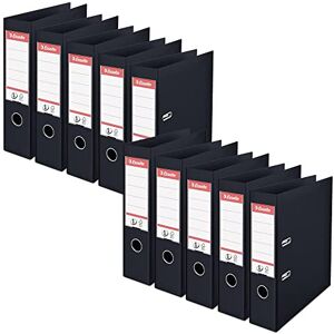 Esselte , A4 Lever Arch File, 75 mm Spine, 500 sheets Capacity, PP, Plastic Cover, No. 1 Mechanism, Files & Folders, Black, Pack 10, 628545 Esselte , A4 Lever Arch File, 75 mm Spine, 500 sheets Capacity, PP, Plastic Cover, No. 1 Mechanism, Files & Folders, Black, Pack 10, 628545