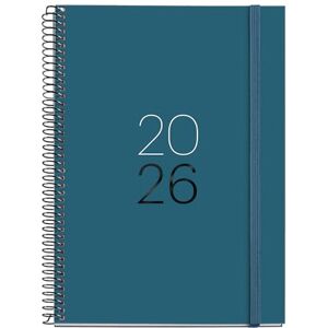 Miquelrius 2026 Week to View Diary, Similar A5+ (155 x 213 mm), Laminated Cardboard Cover, Spiral and Elastic Closure, Weekly Planning, Paper 80 g/m², Spanish-EN-PT, Ocean Miquelrius 2026 Week to View Diary, Similar A5+ (155 x 213 mm), Laminated Cardboard Cover, Spiral and Elastic Closure, Weekly Planning, Paper 80 g/m², Spanish-EN-PT, Ocean