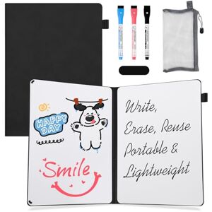 AGM Dry Erase Mini Whiteboard A4, 30 x 21.5cm Double-Sided Desk White Board with 3 Colored Pens, 1 Eraser, 1 Mesh Bag, Portable Writing Board for Studying, Meetings, Note-Taking, and Doodling-Black AGM Dry Erase Mini Whiteboard A4, 30 x 21.5cm Double-Sided Desk White Board with 3 Colored Pens, 1 Eraser, 1 Mesh Bag, Portable Writing Board for Studying, Meetings, Note-Taking, and Doodling-Black