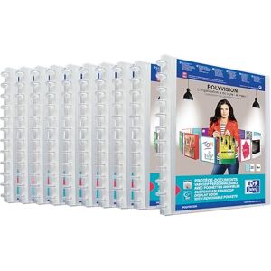Oxford A4 Ring Binder Polyvision Presentation Book with 20 Pockets, Vario Zip, Interchangeable and Expandable, Transparent, Pack of 1 Oxford A4 Ring Binder Polyvision Presentation Book with 20 Pockets, Vario Zip, Interchangeable and Expandable, Transparent, Pack of 1