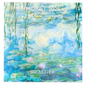 DRAEGER PARIS 1886 Large Wall Calendar 28 x 29 cm 2026 Monet Theme 12 Months FSC Paper Detachable Illustrations DRAEGER PARIS 1886 Large Wall Calendar 28 x 29 cm 2026 Monet Theme 12 Months FSC Paper Detachable Illustrations