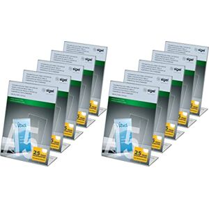 Sigel TA212 Sign Holder, slanted, for A5, single-sided presentation, uv resistant acrylic, transparent, 10 Pieces Sigel TA212 Sign Holder, slanted, for A5, single-sided presentation, uv resistant acrylic, transparent, 10 Pieces