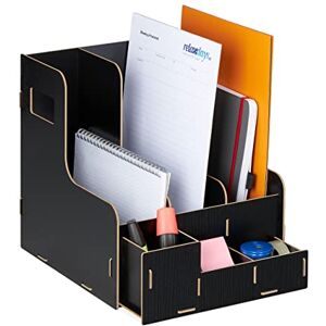 Relaxdays Filing Cabinet for Office, 3 Compartments, DIN A4 Format, MDF Sturdy Organiser, HWD: 27 x 24 x 31.5 cm, Black Relaxdays Filing Cabinet for Office, 3 Compartments, DIN A4 Format, MDF Sturdy Organiser, HWD: 27 x 24 x 31.5 cm, Black