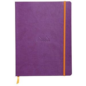 Rhodia 117510C Purple Flexible Notebook 19x25 cm Lined 160 pages Clairefontaine Ivory Paper 90 g/m Bookmark, Elastic Closure Faux Leather Cover rama Collection Rhodia 117510C Purple Flexible Notebook 19x25 cm Lined 160 pages Clairefontaine Ivory Paper 90 g/m Bookmark, Elastic Closure Faux Leather Cover rama Collection
